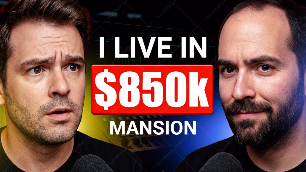 lifestyle podcast thumbnail psd, dream house podcast thumbnail psd, luxury home podcast thumbnail, real estate discussion thumbnail psd, lifestyle podcast youtube thumbnail, $850k house thumbnail template, success story podcast thumbnail, property investment talk thumbnail psd, millionaire lifestyle thumbnail design, home tour podcast thumbnail, luxury living youtube thumbnail psd